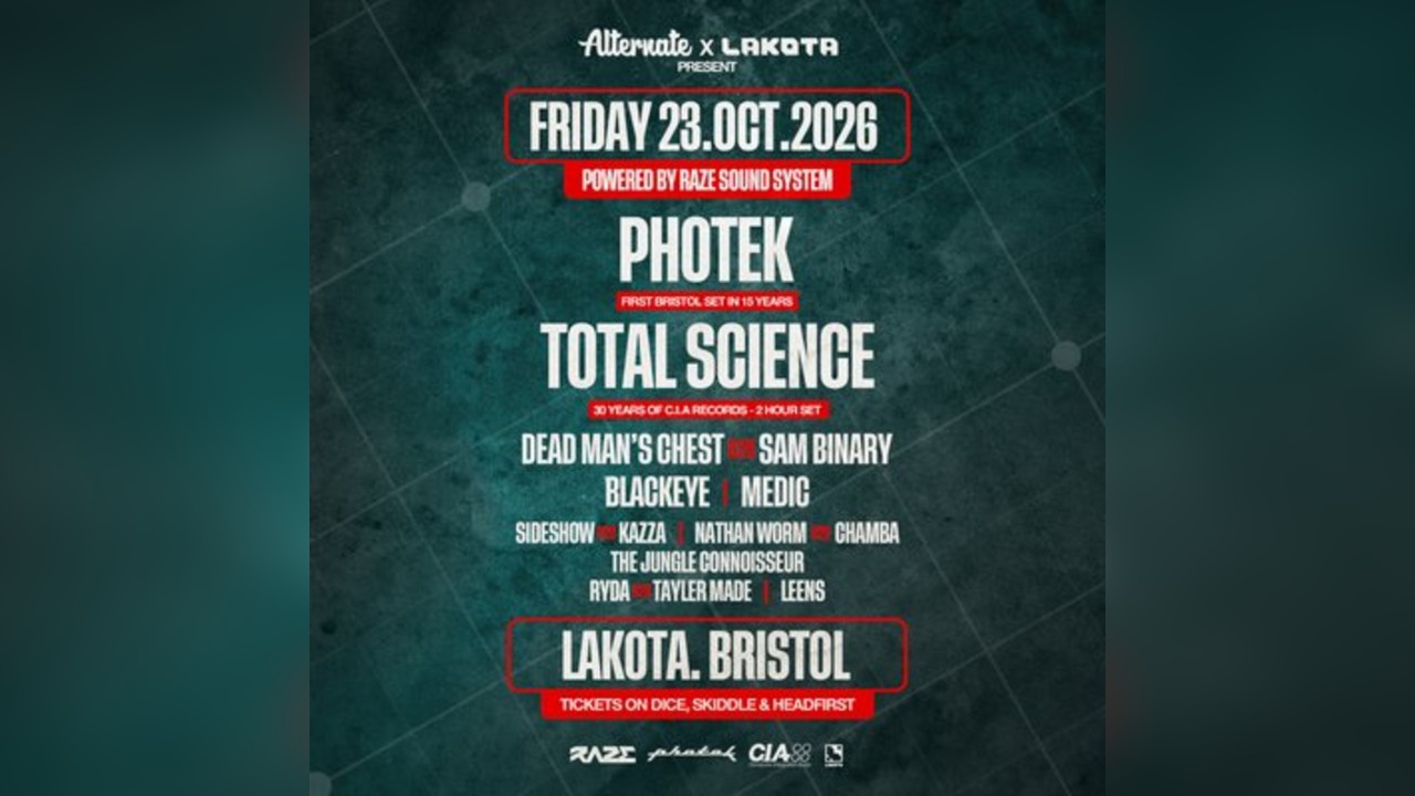Alternate Presents Photek, Total Science +more