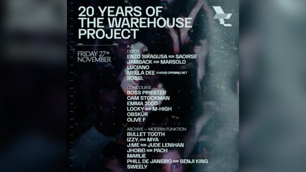 20 Years of The Warehouse Project presents: Rossi