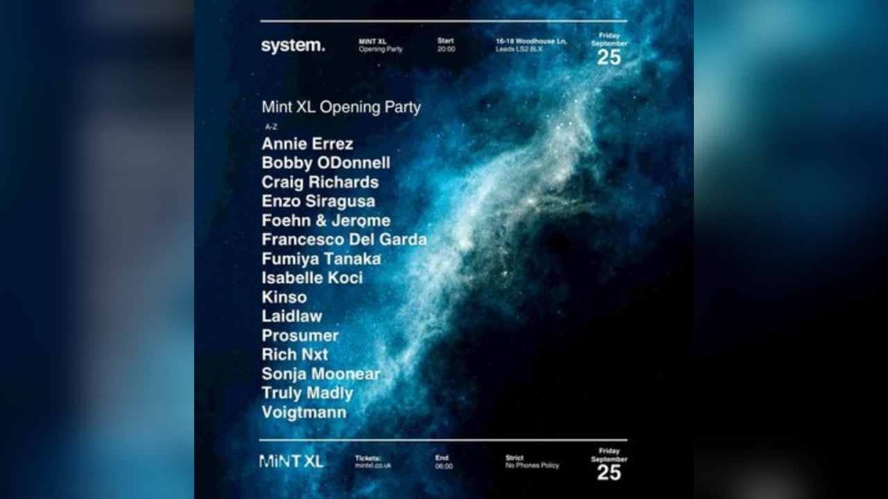 system. presents Mint XL Opening Party