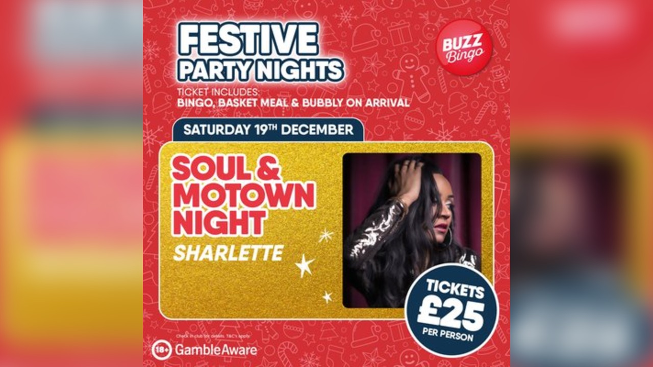 Soul & Motown Night Saturday 19th Dec from 7pm